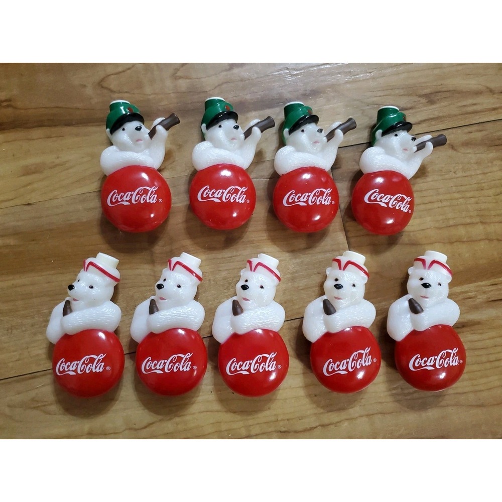 Coca Cola String Light Covers Soda Christmas Decoration Polar Bears Set Of 9